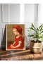 Girl in Red Dress Portrait One Piece Wooden Framed Painting - 2