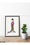 Woman in Traditional Clothing Illustration One Piece Black Wooden Framed Painting - 2