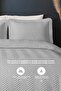 Ross 100% Cotton Single Bedspread (Pique) Set Quilted Striped Daily Washable Gray - 4