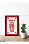Luck Card - Dark Red One Piece Painting with Black Wooden Frame - 2