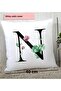 Flower Patterned N Letter Pillow - 2