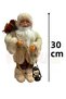 30cm Brown Santa Claus Figure with Lantern and Gift Sack Detail Christmas Tree Decorative Desktop Ornament - 3