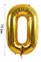 Foil Balloon Number 0 Helium Balloon 76 Cm Gold Color
