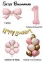 Pink Bow Daisy Foil Balloon Birthday Age Balloon Set - 2