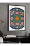 Round Mandala Pattern One Piece Black Wooden Framed Painting - 3