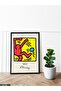 Keith Haring Untitled One Piece Black Wooden Framed Painting - 2