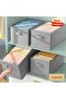 4-Piece Gray Closet Organizer Foldable Clothing Storage Box 45X25X20 cm