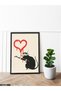 Banksy Rat Art One Piece Black Wooden Framed Painting - 2