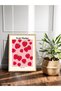Red Floral Illustration Flower Market One Piece Wooden Framed Painting - 2