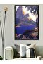 Sunset under the Palm Trees One Piece Black Wooden Framed Painting