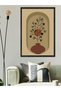 Black Flower in Brown Vase One Piece Black Wooden Framed Painting