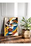 Colorful Woman Portrait One Piece Wooden Framed Painting - 2