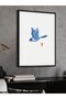 Blue Bird One Piece Black Wooden Framed Painting - 3