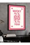 Luck Card - Light Pink One Piece Painting with Black Wooden Frame - 3