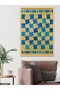 Blue Gold Spiral One Piece Wooden Framed Painting