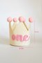 One Pink Pompom Mini Birthday Crown - 1 Year Old Baby Girl Party Hat - 3