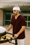 Set of 2 Men's Emergency Paramedic Workers Medical Uniform Single Top Scrubs White Surgical Cap with Gift