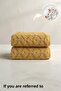 2-Pack Arya Mustard Hand Towels - 50X90 Cm, 220 Gr, 100% Cotton, Spa and Hotel Towels