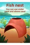 Fish Nest / Test (Orange) Underground Hiding Cave / Sand Mounted Fish Nest