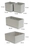4-Piece Gray Striped Cabinet-Drawer Organizer Set 28X28X13 (X1) / 28X13X13 (X1) / 13X13X13 (X2) - 3