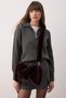 Plum Faux Fur Women's Shoulder and Hand Bag Takaw26Oc00071 - 2