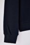 Koyu Lacivert Oversize/Geniş Kesim Bisiklet Yaka Kaplan Nakışlı Şardonsuz Sweatshirt TMNAW25SW00194 - 7