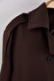 Koyu Kahverengi Kruvaze Oversize Kısa Trençkot TWOAW26TR00020 - 7