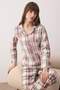 Mint Pamuk Karışımlı Ekoseli Kışlık Kalın Flanel Dokuma Pijama Takımı THMAW26PT00175 - 2