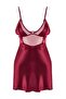 Bordo Tül/Mesh ve Sırt Detaylı Kapsız Askılı Saten Babydoll/Fantezi Gecelik THMAW26CY00005 - 5