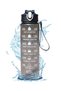 Black Transparent Motivational Water Bottle 900 ml Leak-Proof, Suitable for Sports, School, Office and Daily Use