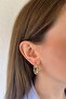 Gold Twist Detailed Hoop Earrings - 2