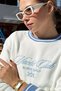 Women's Yatch Club Embroidery Detailed Knitwear Crew Neck Oversize Sweatshirt Ecru