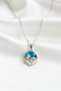 Jellyfish Model Blue Pearlescent Pearl Stainless Steel Silver Color Women's Necklace