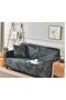 Double Seat Elastic Printed Sofa Cover Black/Gold - 2