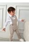 Beige Boys' Baby/Child Outfit with Gardener Style Shirt - 2