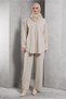 Fur Detail Pants Suit 45086 - 2