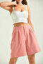 Women's Powder Long Basic Fabric Shorts - 8