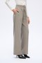 Double Waist Detailed Lace-Up Wide-Leg Trousers Gray - 3