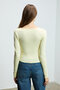 Calloria women's v-neck long sleeve slim fit yellow blouse - 5