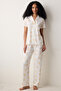 Yellow Bows Shirt Pants Light Yellow Pajama Set