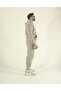 Men's Stone Winter Fleece-Lined Soft Textured Kangaroo Pocket K Hooded Elastic Leg Tracksuit Set - 8