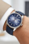 Navy Blue Leather Cord Men's Wrist Watch with Calendar Bracelet Gift Zmdk1148 - 5