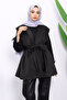 Anthracite Belted Double Pocket Cashmere Vest - 2