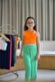 Girl's Strappy Crop Top (Orange) - 2