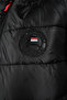معطف أسود بغطاء للرأس للأولاد مقاوم للرياح مع حشوة من الألياف السميكة من الداخل - 4