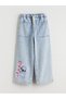 Lcw kids blue wideleg stitch Printed girl's jean pants - 2