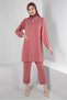 SHIRT COLLAR STONE DETAILED PANT SUIT 43587 - 2