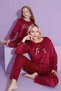 Mother Daughter Velvet Polka Dot Injection Printed Winter French Velvet Pajamas Suit