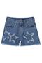 Star Embroidered Shorts for Ages 10-13 - Blue 10-11 Years Old