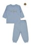 Organic Cotton Shoulder Pad Pajama Set for 1-9 Months - Blue 9-12 Months